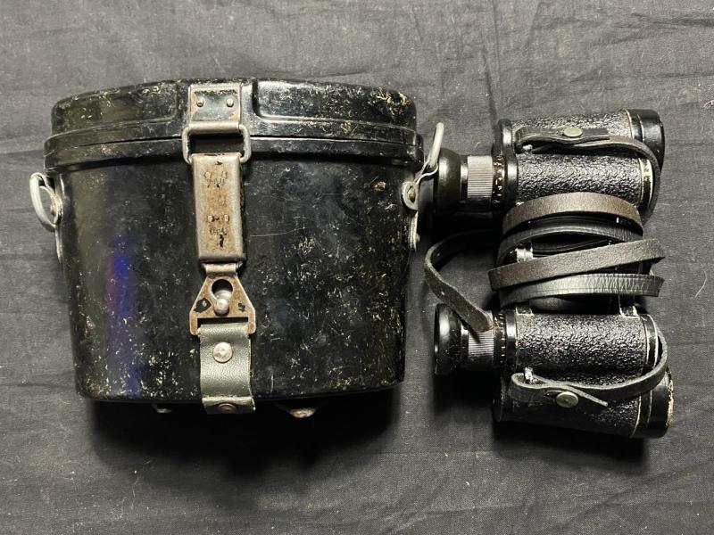 WW2 GERMAN HEER DIENSTGLSAS 6X30 BINOCULARS IN SWEDISH BAKELITE CASE
