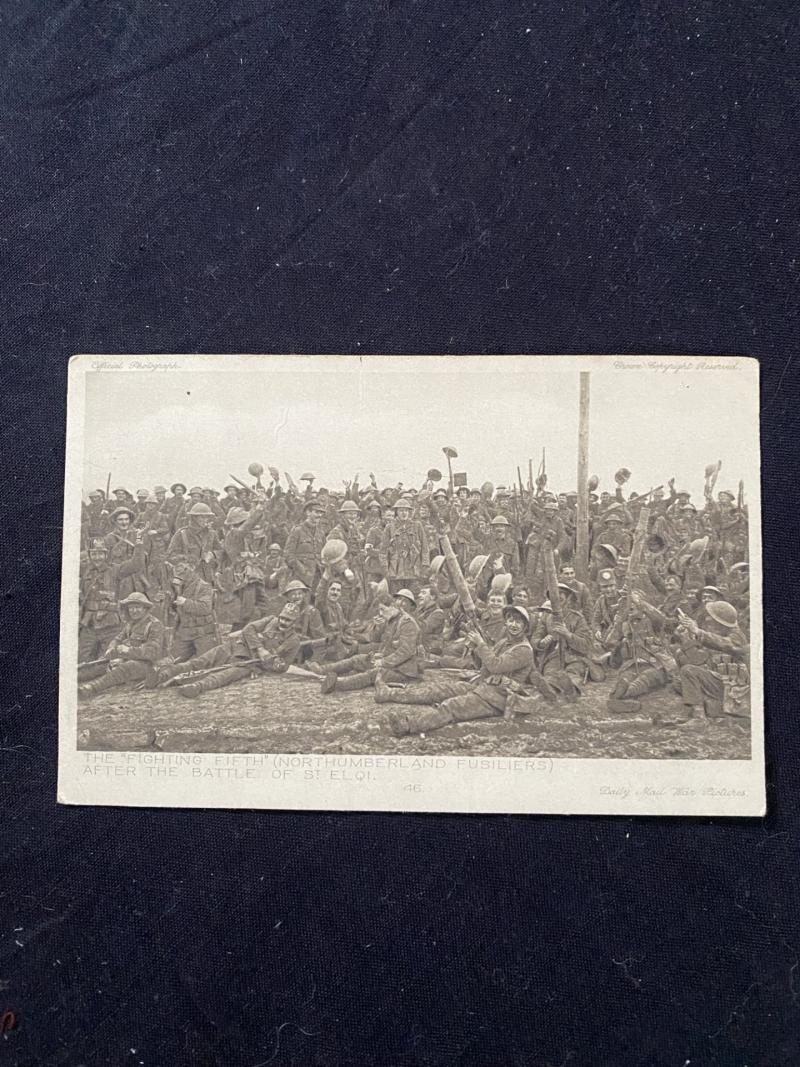 POSTCARD OF TROOPS AFTER THE BATTLE OF ST ELQI