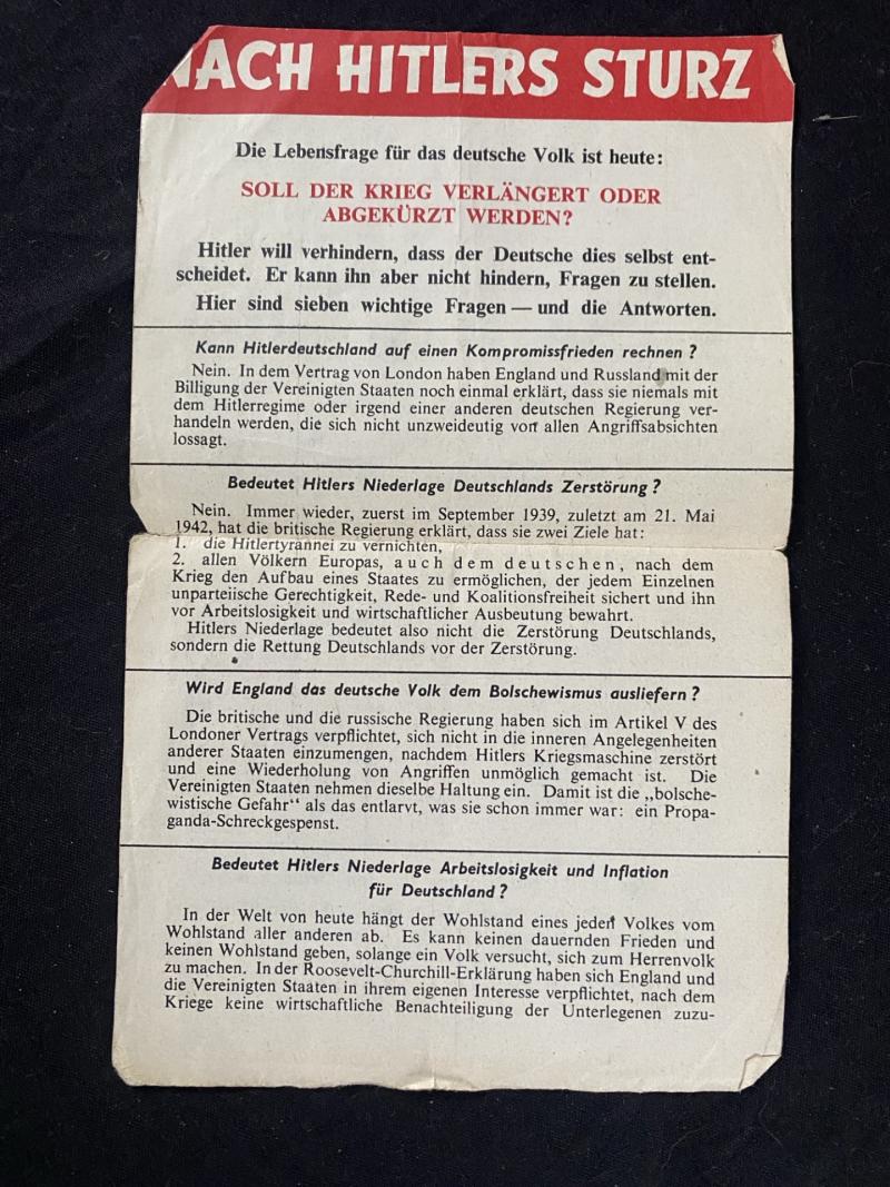 WW2 ALLIED PROPAGANDA NACH HITLERS STURZ 