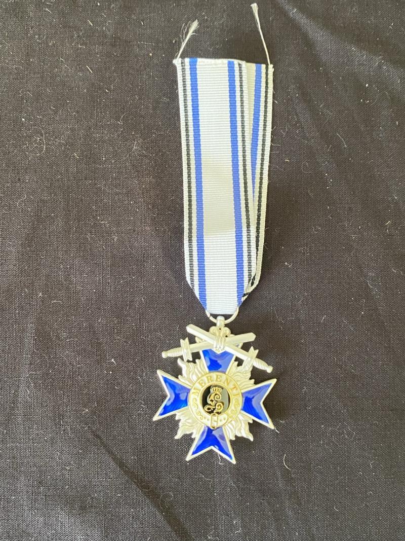REPRODUCTION GERMAN/BAVARIA SILVER MILITARY MERIT ORDER
