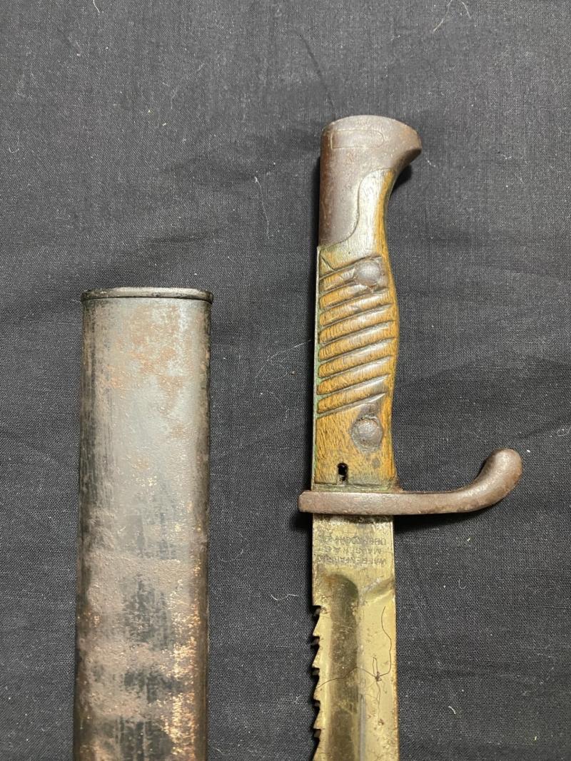 WW1 GERMAN S98 SAWBACK BUTCHER BAYONET