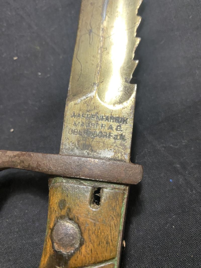 WW1 GERMAN S98 SAWBACK BUTCHER BAYONET