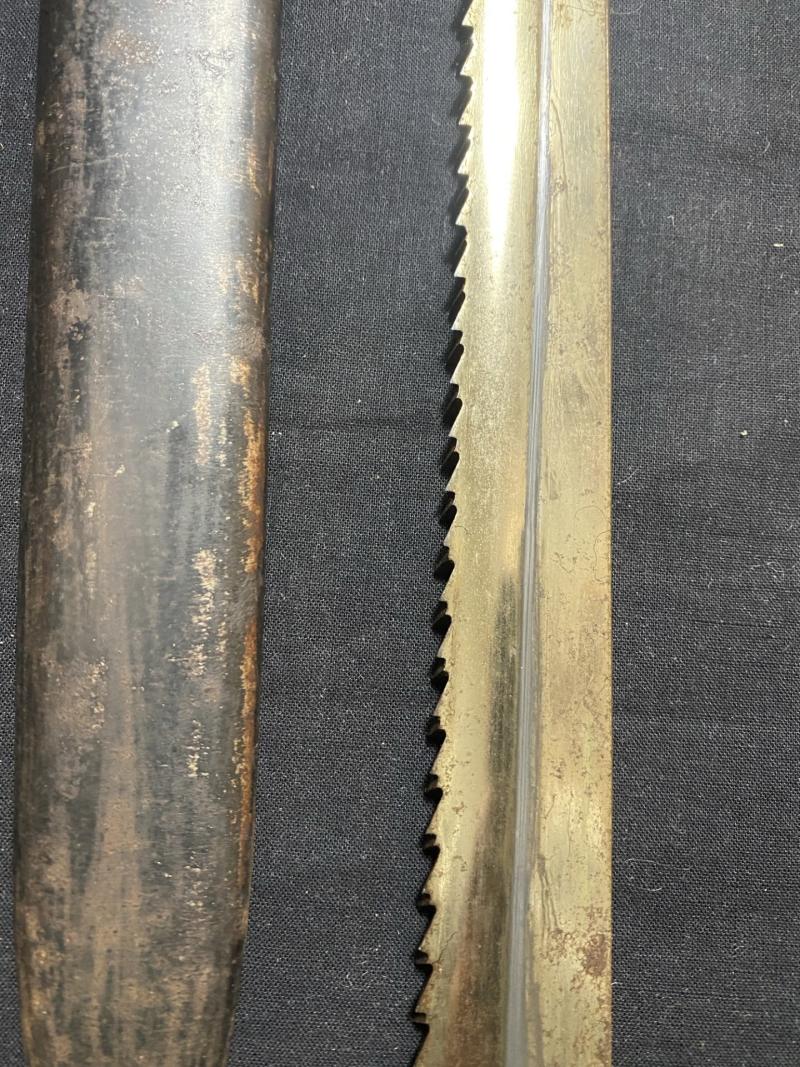 WW1 GERMAN S98 SAWBACK BUTCHER BAYONET