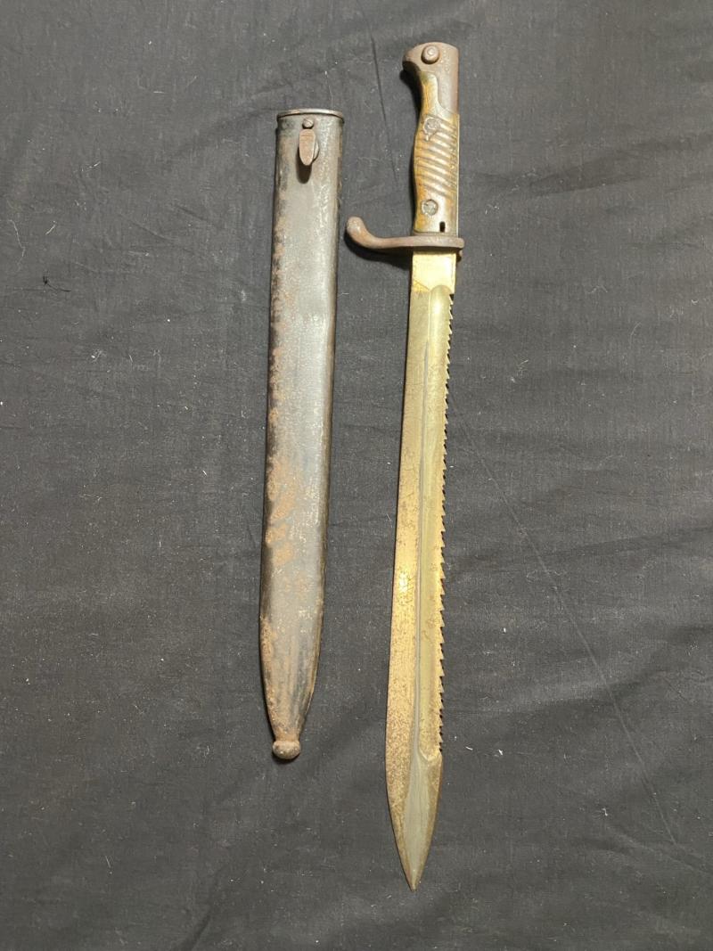 WW1 GERMAN S98 SAWBACK BUTCHER BAYONET