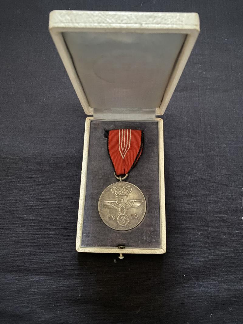 GERMAN 1936 OLYMPIC MEDAL IN BOX