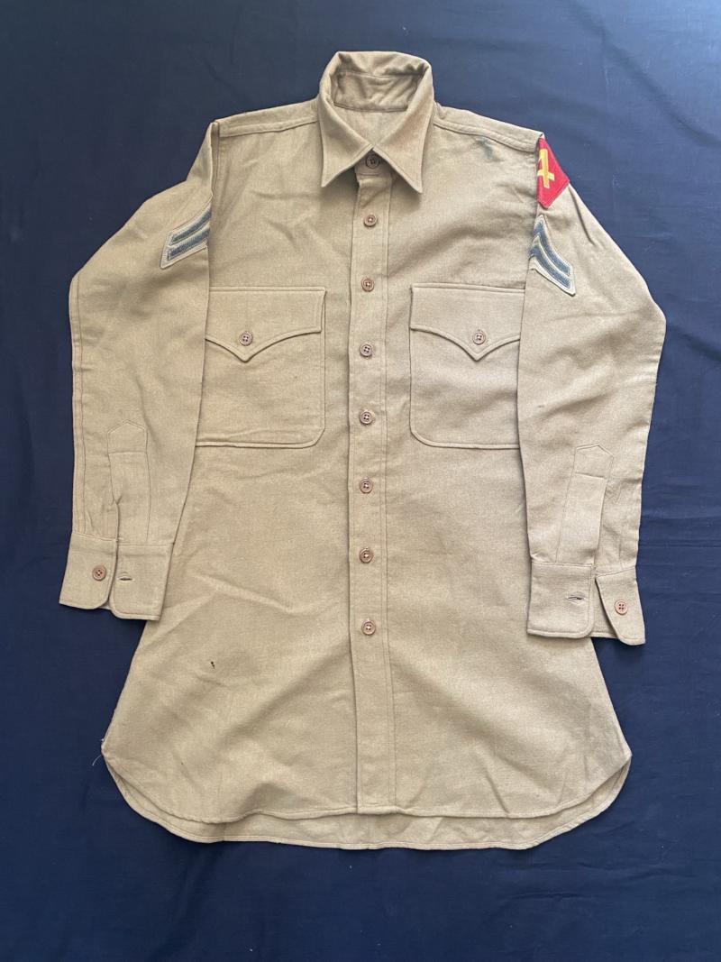 WW2 USMC 4TH MARINE DIVISION WOOL SHIRT (MALONEY)