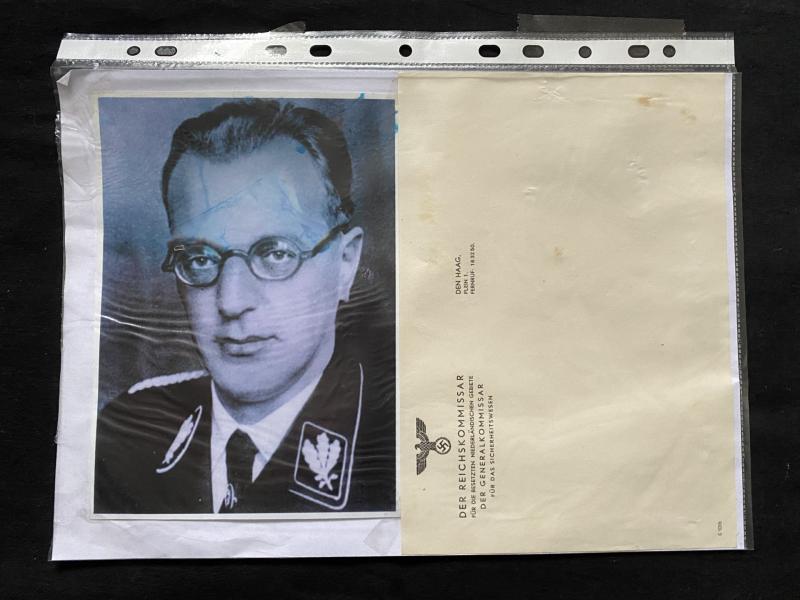 WW2 GERMAN DER REICHSKOMMISSAR OF ARTHUR SEYSS-INQUART ENVELOPE AND PICTURE
