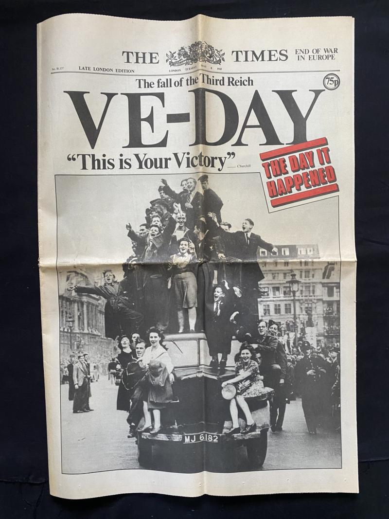 COPY OF WW2 VE-DAY NEWSPAPER (THE TIMES)