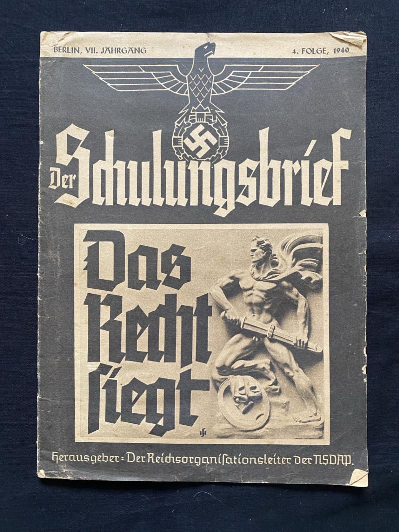 WW2 GERMAN NSDAP DER SCHULUNGSBRIEF MAGAZINE