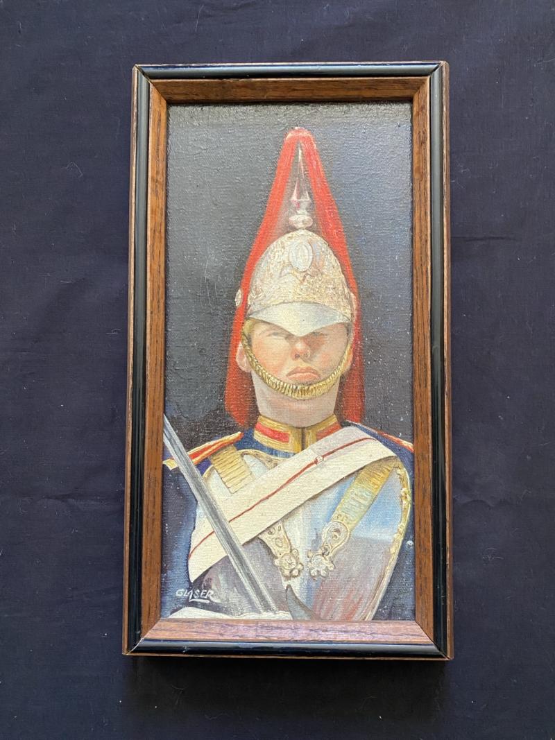 ROYAL HORSE GUARDS CANVAS PAINTING IN FRAME