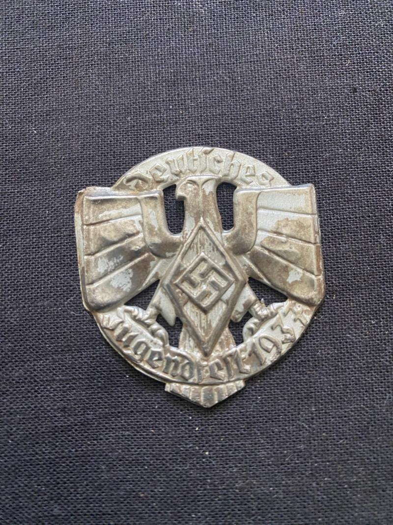 WW2 GERMAN DEUTSCHES JUGENDFEST 1937 BAD BADGE