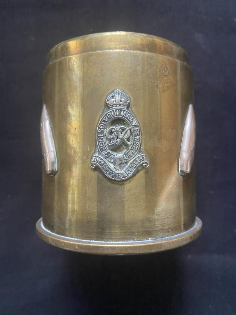 ROYAL HORSE ARTILLERY TRENCH ART SHELL CASE