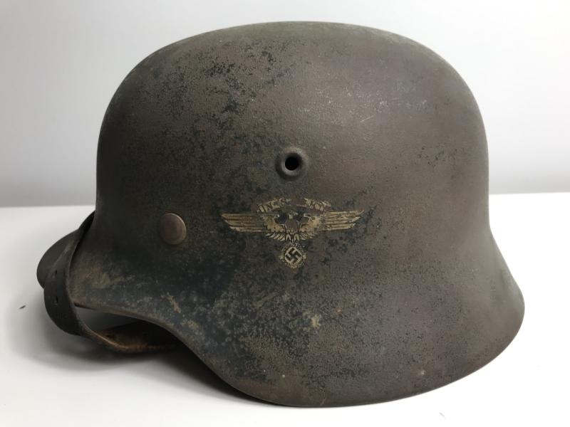 RARE WW2 GERMAN NSKK M40 ET64 HELMET (NAMED)