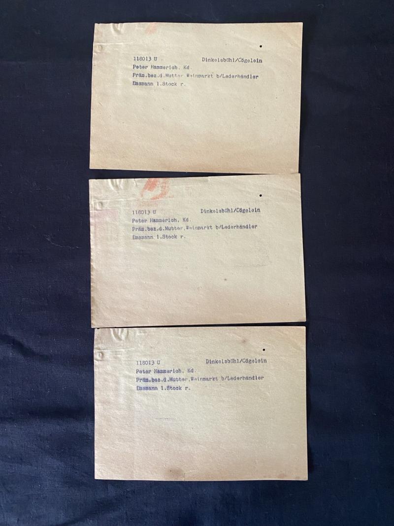 WW2 GERMAN DOCUMENTS FOR A PETER HAMMERICH