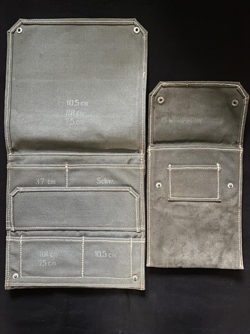 WW2 GERMAN ARTILLERY MAP DISTANCE MEASURING EQUIPMENT WITH Z.M.P. POUCH & W.SCH.R POUCH