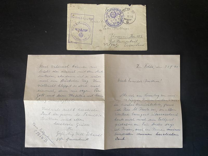 WW2 GERMAN 1940 DATED FELDPOST