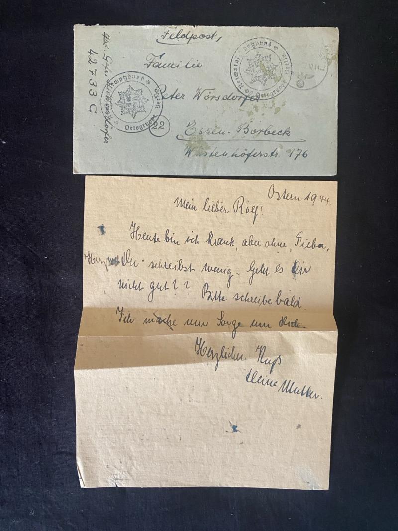 WW2 GERMAN 1944 DATED FELDPOST