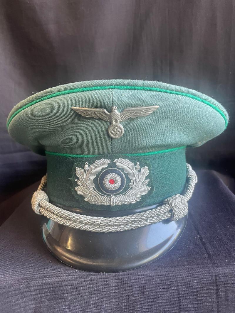 POST WAR GERMAN VISOR CAP TURNED INTO WW2 GERMAN VISOR CAP