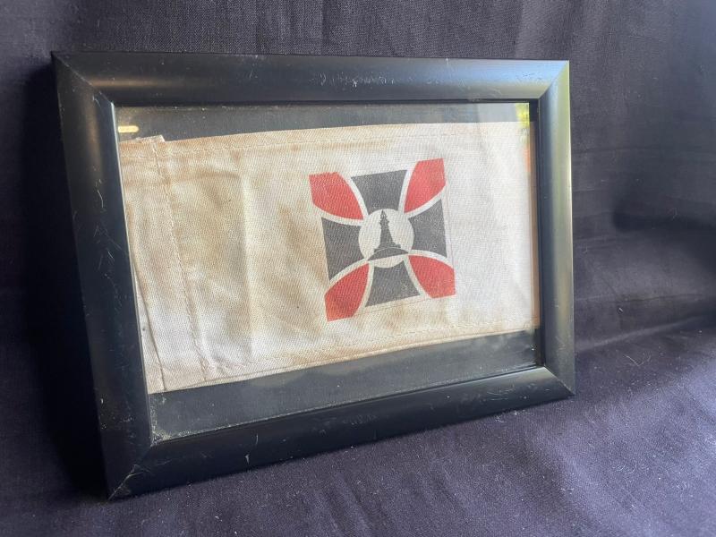 KUFFHAUSERBUND 3RD REICH VETERANS ARMBAND IN FRAME