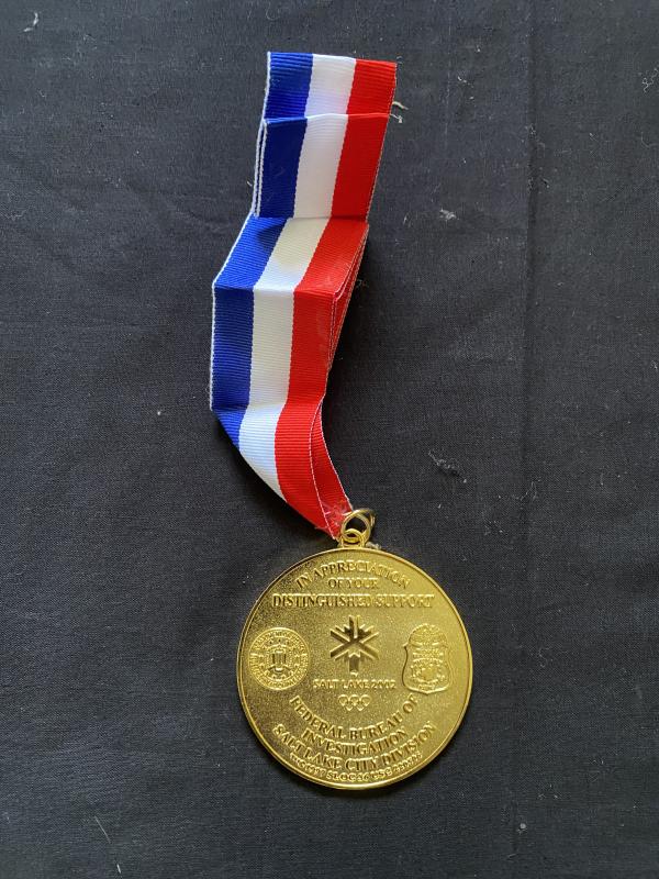 FBI SALT LAKE CITY DIVISION 2002 OLYMPIC MEDAL AND RIBBON