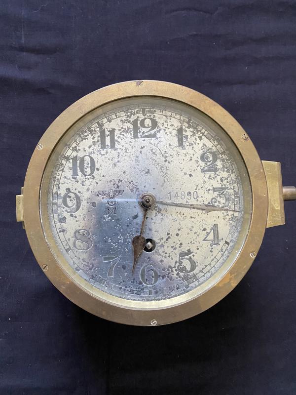 WW2 GERMAN KRIEGSMARINE U-BOAT 541 BULKHEAD CLOCK