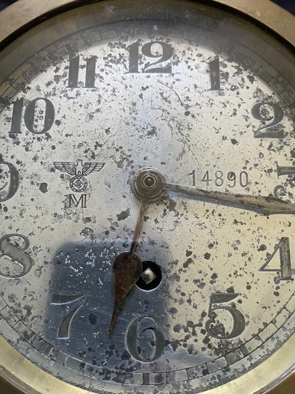 WW2 GERMAN KRIEGSMARINE U-BOAT 541 BULKHEAD CLOCK