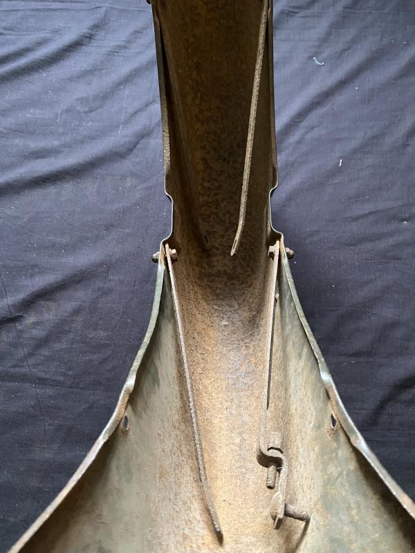 WW2 GERMAN MOTORCYCLE SEAT/TANK AND WHEEL GUARD FROM NORMANDY (DEAD MAN'S CORNER)
