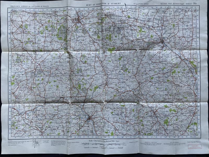 BURY ST EDMUNDS & SUDBURY WAR REVISION 1940 MAP
