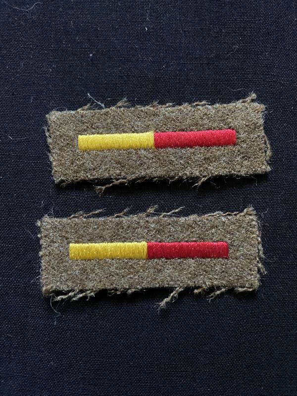 A SET OF ARMOURED CORPS FELT ARM OF SERVICE STRIP BADGE