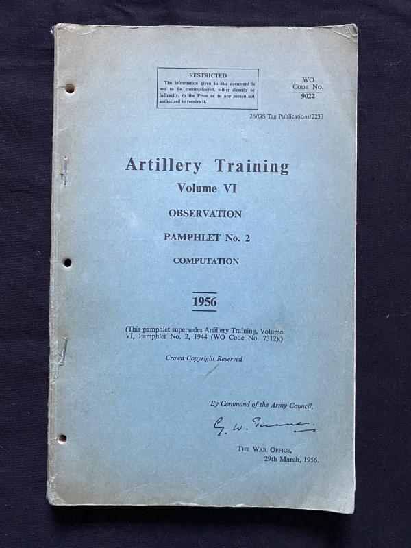 ARTILLERY TRAINING VOLUME VI OBSERVATION PAMPHLET NO.2