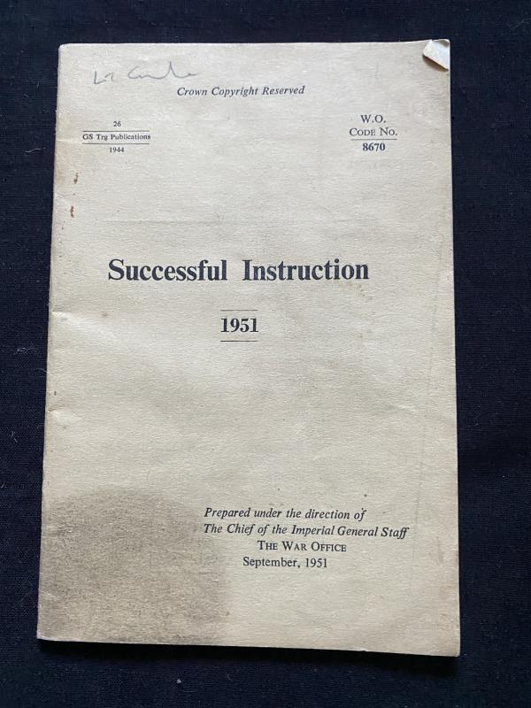 1951 DATED SUCCESFUL INSTRUCTION PAMPHLET