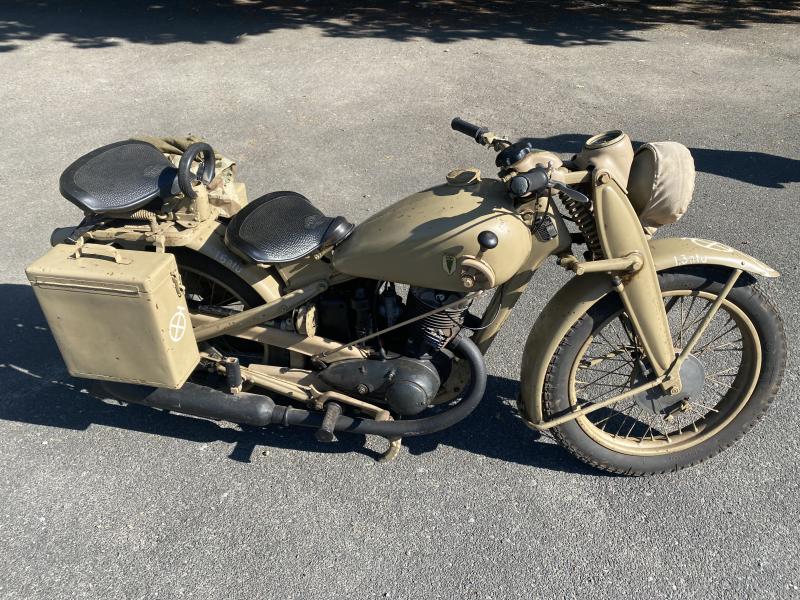 WW2 GERMAN WEHRMACHT 1944 DATED DKW MODEL NZ350 MOTORCYCLE