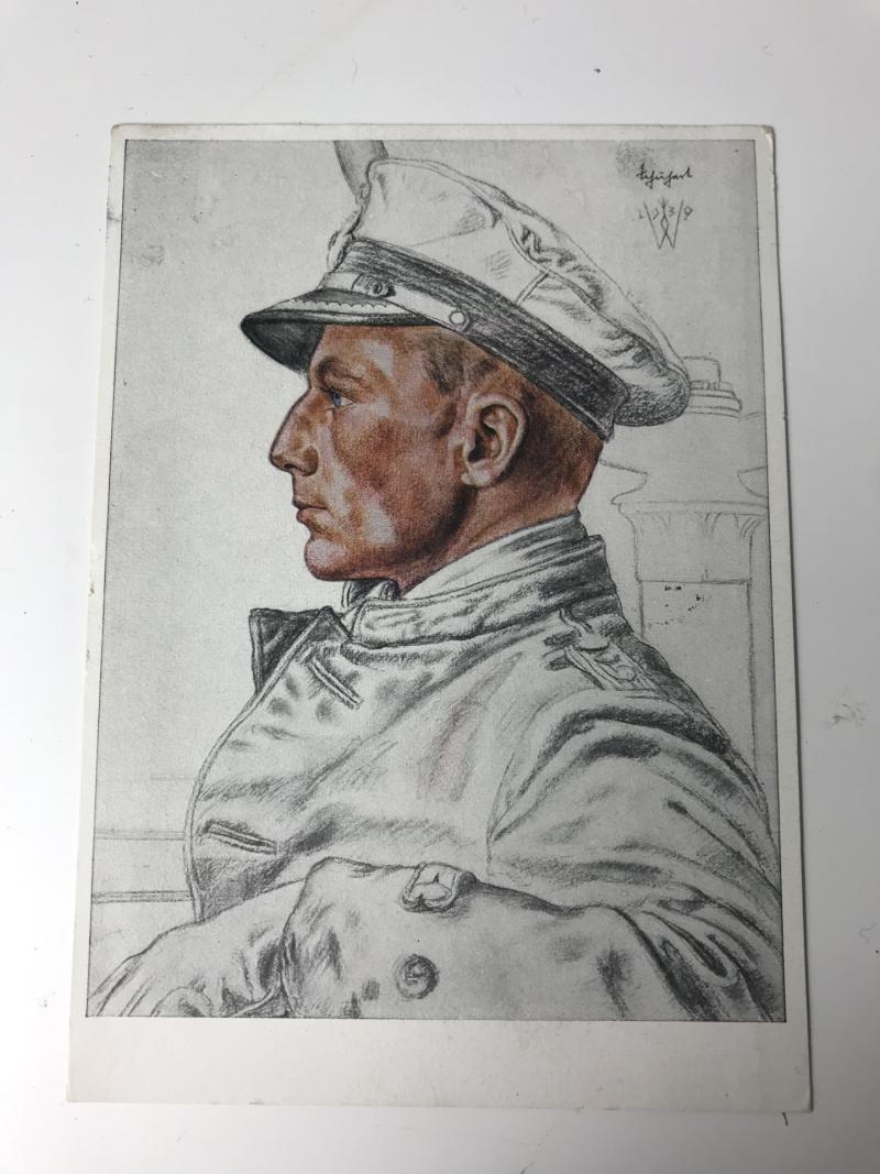 WW2 GERMAN POSTCARD OF LIEUTENANT SCHUART