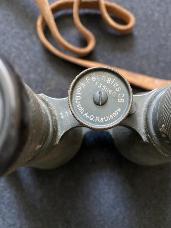 WW1 1918 DATED GERMAN EMIL BUSCH A-G RATHENOW FERNGLAS 08 BINOCULARS