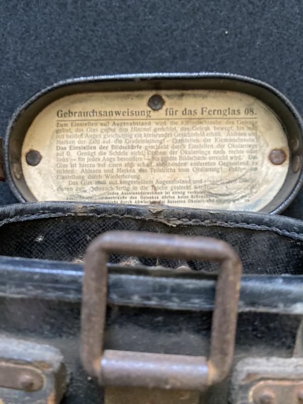 WW1 1918 DATED GERMAN EMIL BUSCH A-G RATHENOW FERNGLAS 08 BINOCULARS