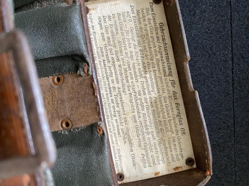 WW1 1918 DATED GERMAN EMIL BUSCH A-G RATHENOW FERNGLAS 08 BINOCULARS