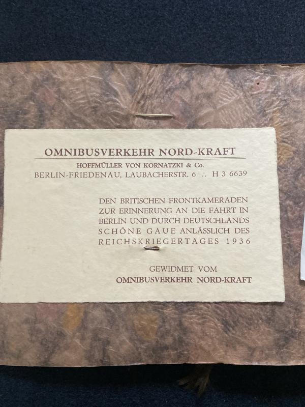 RARE WW2 BRITISH LEGION LEITER DELEGATION PHOTO ALBUM