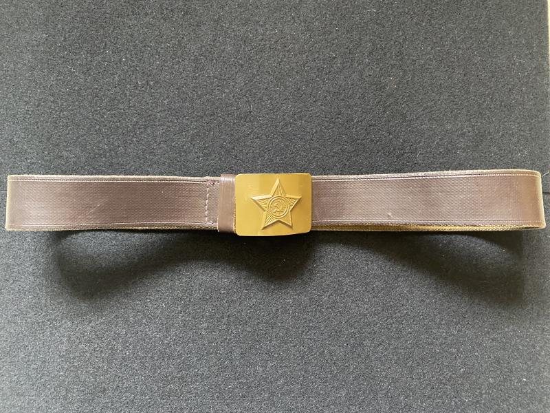 REPRODUCTION SOVIET LEATHER BELT AND BUCKLE
