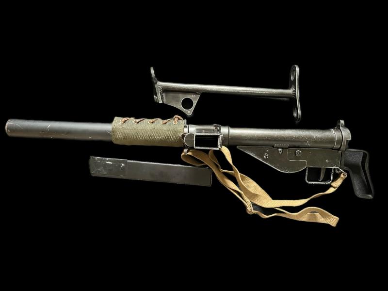 DENIX WW2 STEN MK.II SILENCER SMG & SPARE STOCK