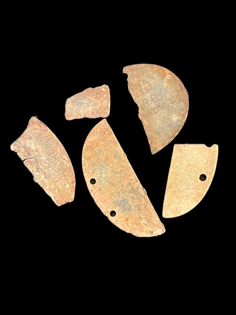ASSORTED WW2 GERMAN DOG TAG PIECES