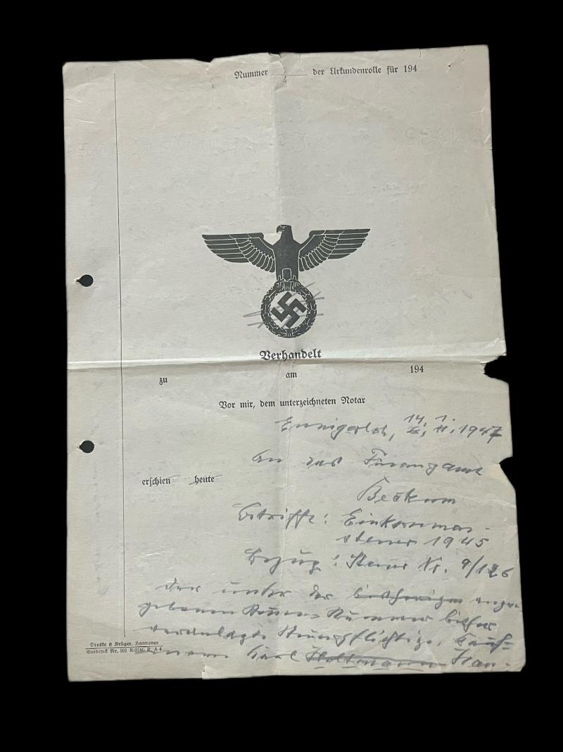 WW2 GERMAN DOCUMENT