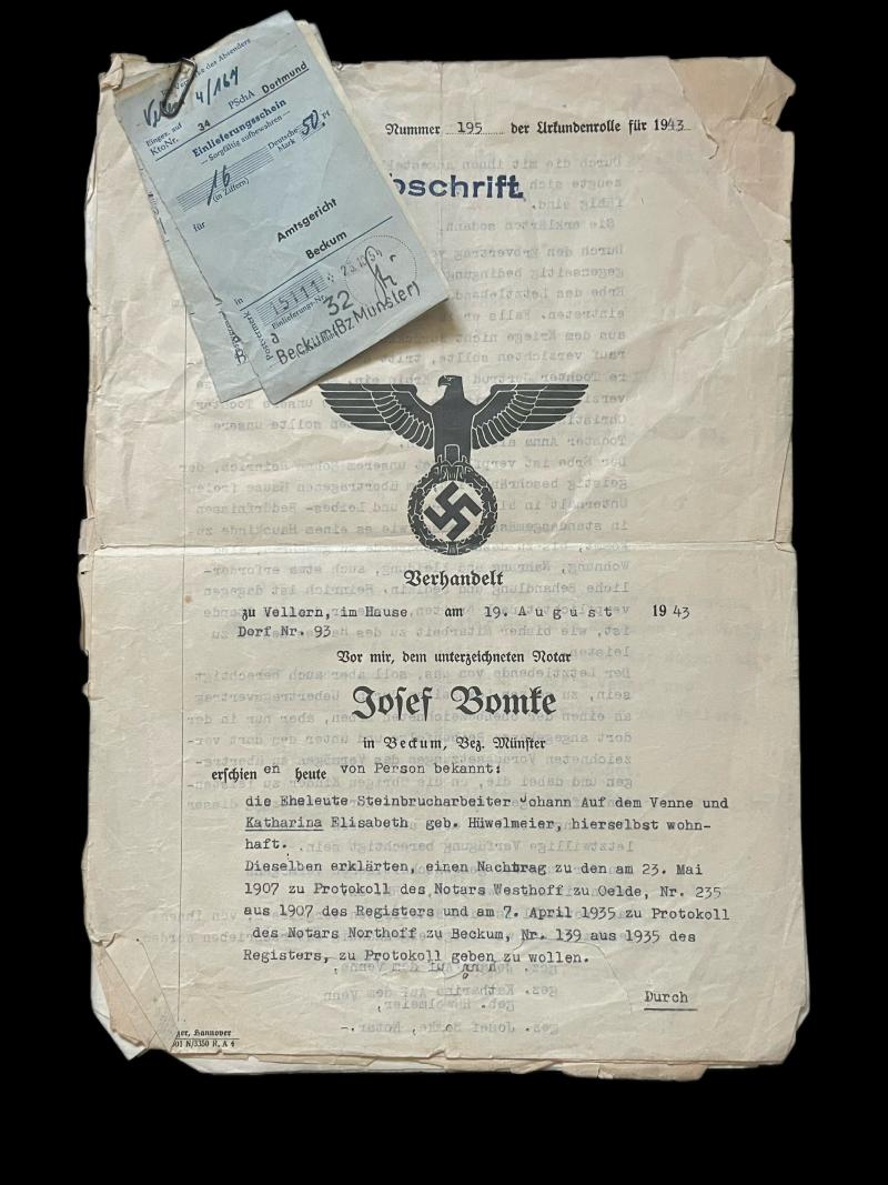 WW2 GERMAN TRANSCRIPT DOCUMENTS