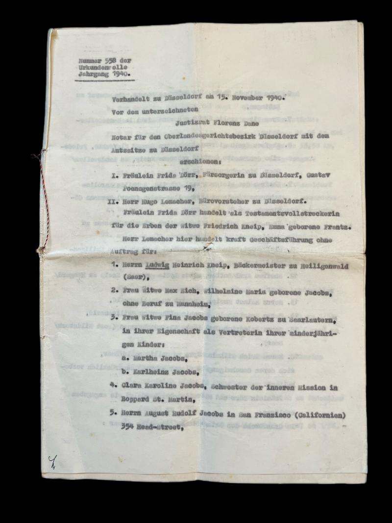 WW2 GERMAN NEGOTIATING DOCUMENT