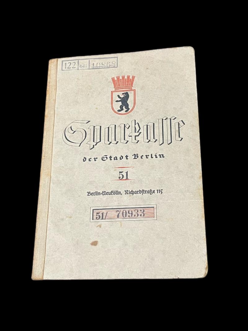 WW2 GERMAN SAVINGS BOOK