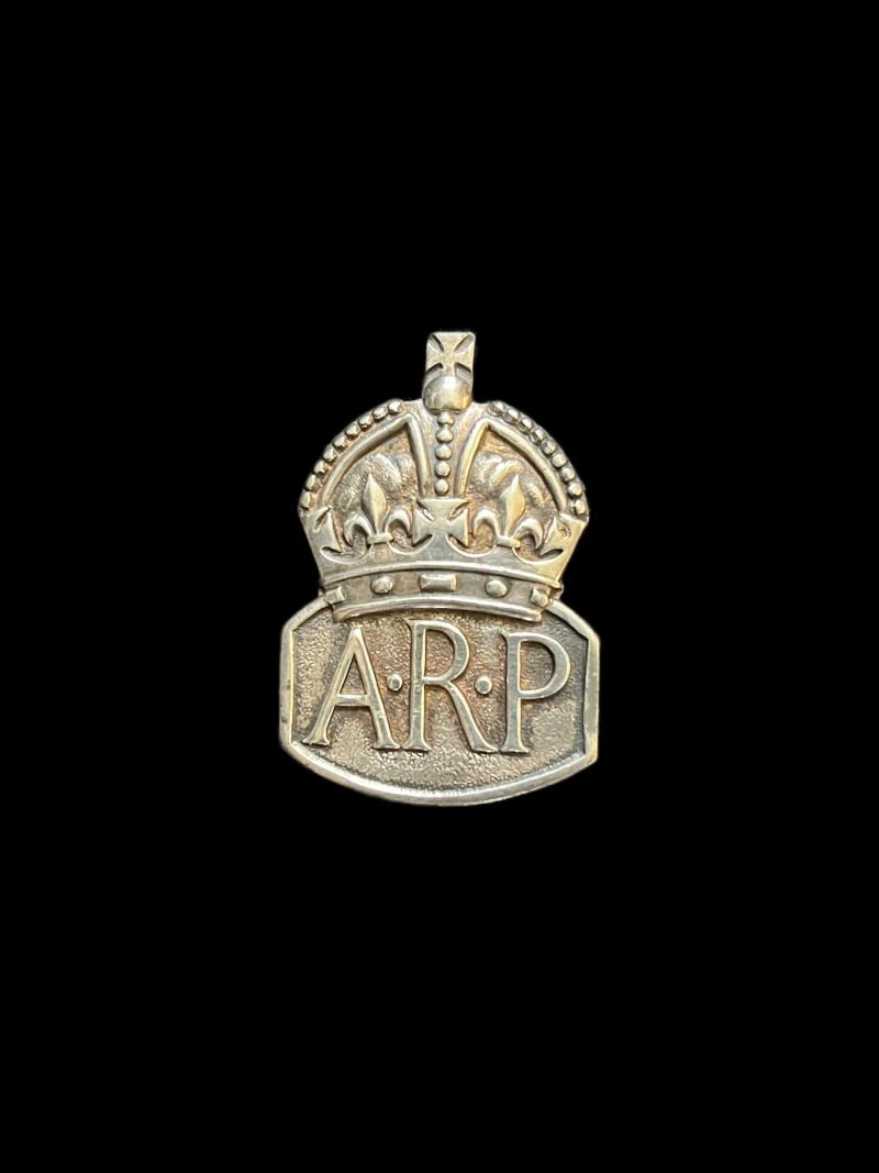 SILVER STAMPED A.R.P BADGE