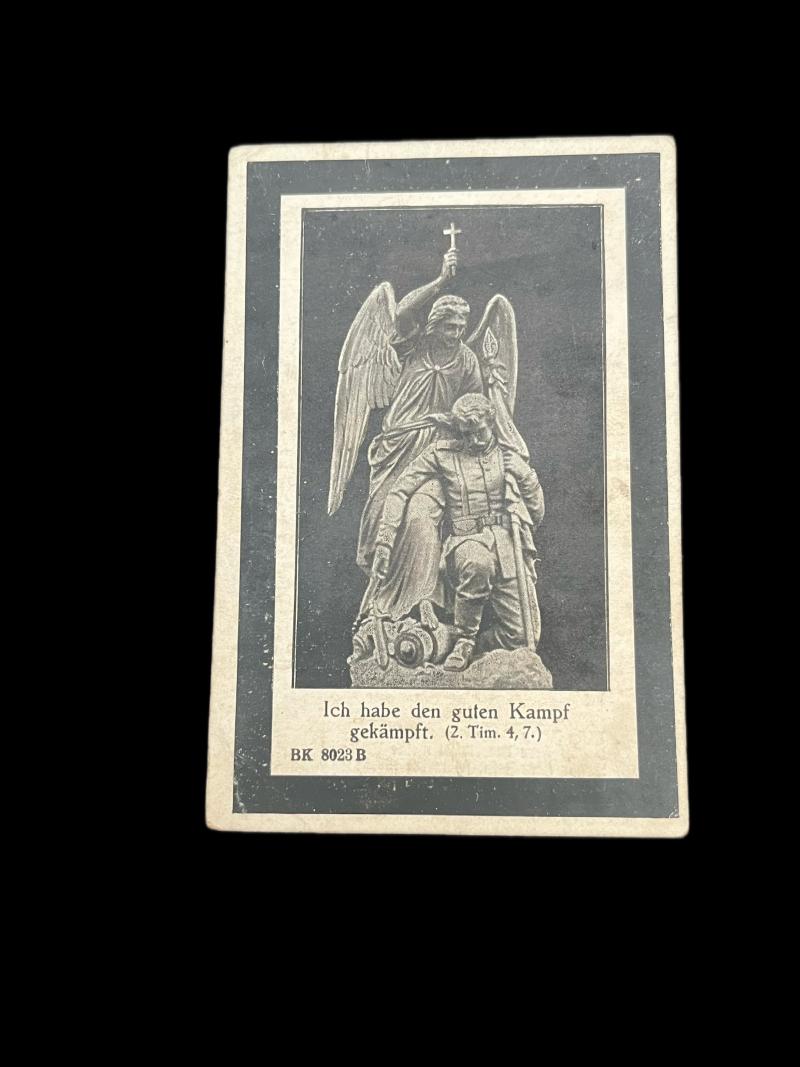WW1 GERMAN DEATH CARD TO MATHIAS WITTLICH